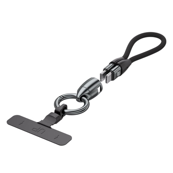 Phone Wrist Lanyard Built In 240W Type C Phone Lanyard Charging Fast Charge & Data Transfer With Tether Tab