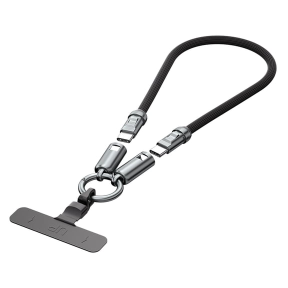 Phone Wrist Lanyard Built In 240W Type C Phone Lanyard Charging Fast Charge & Data Transfer With Tether Tab
