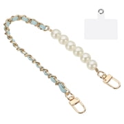 Phone Wrist Strap, 14" Hand-Free Cell Phone Lanyard Wristlet with Gold Hook, Beaded Purse Extender Chain for Women Handbag, Light Blue