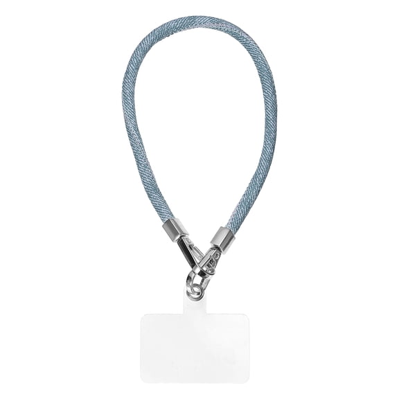 Phone Wrist Strap, 14 Inch Denim Hand-Free Phone Lanyard, Cellphone Chain Strap with Tether Tab for Women Smartphone Case Accessories, Gray