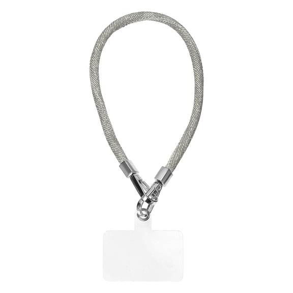 Phone Wrist Strap, 14 Inch Denim Hand-Free Phone Lanyard, Cellphone Chain Strap with Tether Tab for Women Smartphone Case Accessories, Light Gray