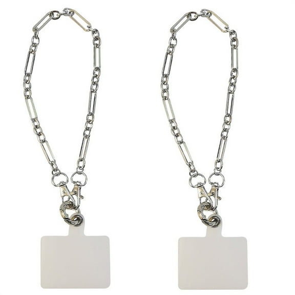 Phone Wrist Strap with Metal Chain,Bexikou Detachable Cellphone Lanyard Wristlet,Silver Crossbody Phone Lanyard,Stainless Steel Phone Strap Chain for Men & Women