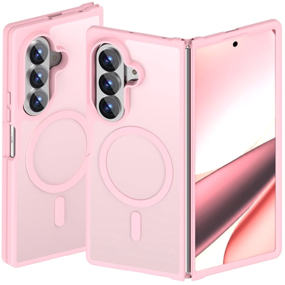 for Samsung Galaxy Z Fold 8 Ultra Case, [Fit for Magsafe], Military Grade Drop Protection, Translucent Matte Shockproof Magnetic Phone Cover for Galaxy Z Fold8 Ultra-Pink