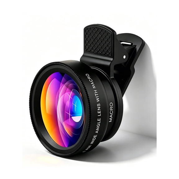 Phone lens kit for iPhone and Android, 2 in 1 clip-on lens set for iphone camera lens, HD Camera Lens Kit for Samsung and Google,DSLR Super Wide Angle & Macro Phone Camera Lens for mobile phone
