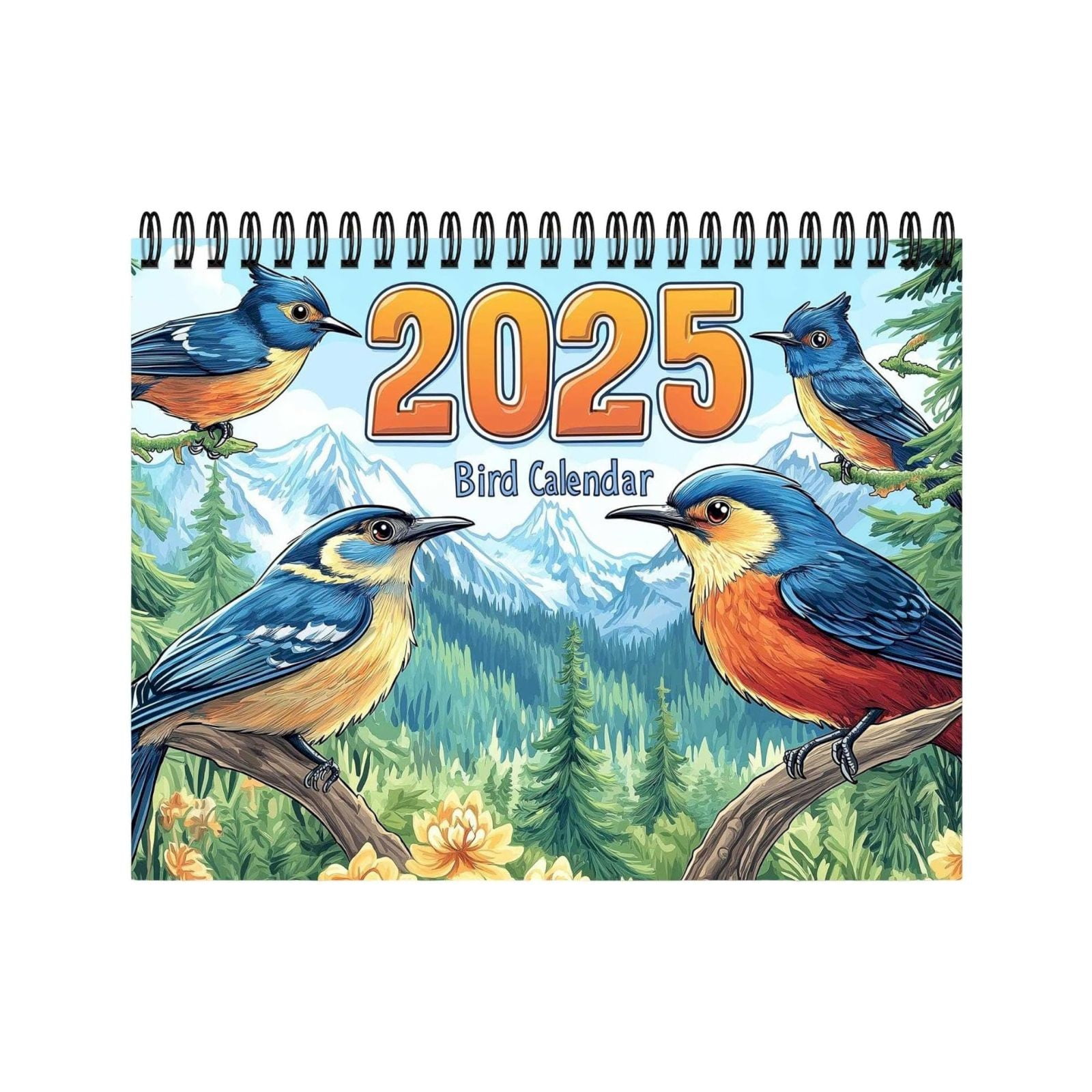 PhoneSoap 2025 Bird Calendar Creative Oil Painting Wall Calendar for
