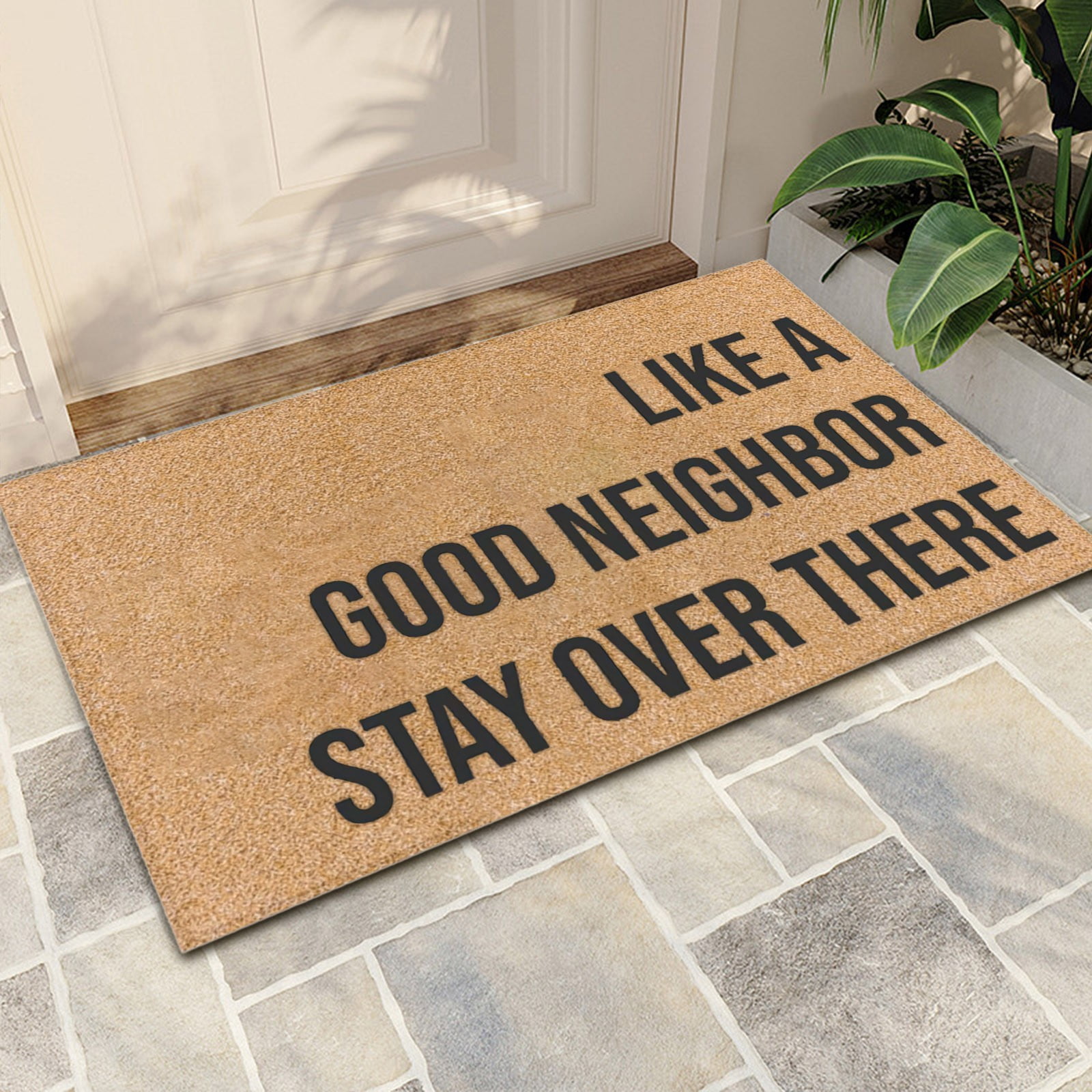 https://i5.walmartimages.com/seo/PhoneSoap-Funny-Door-Mat-Non-Slip-Back-Rubber-Entry-Way-Doormat-Outside-Like-A-Good-Neighbor-Stay-Over-There-Standard-Outdoor-Welcome-Mat-D_9148d690-d954-4524-a658-289ffe191e78.1393158a306bc431b1232ded0675683a.jpeg
