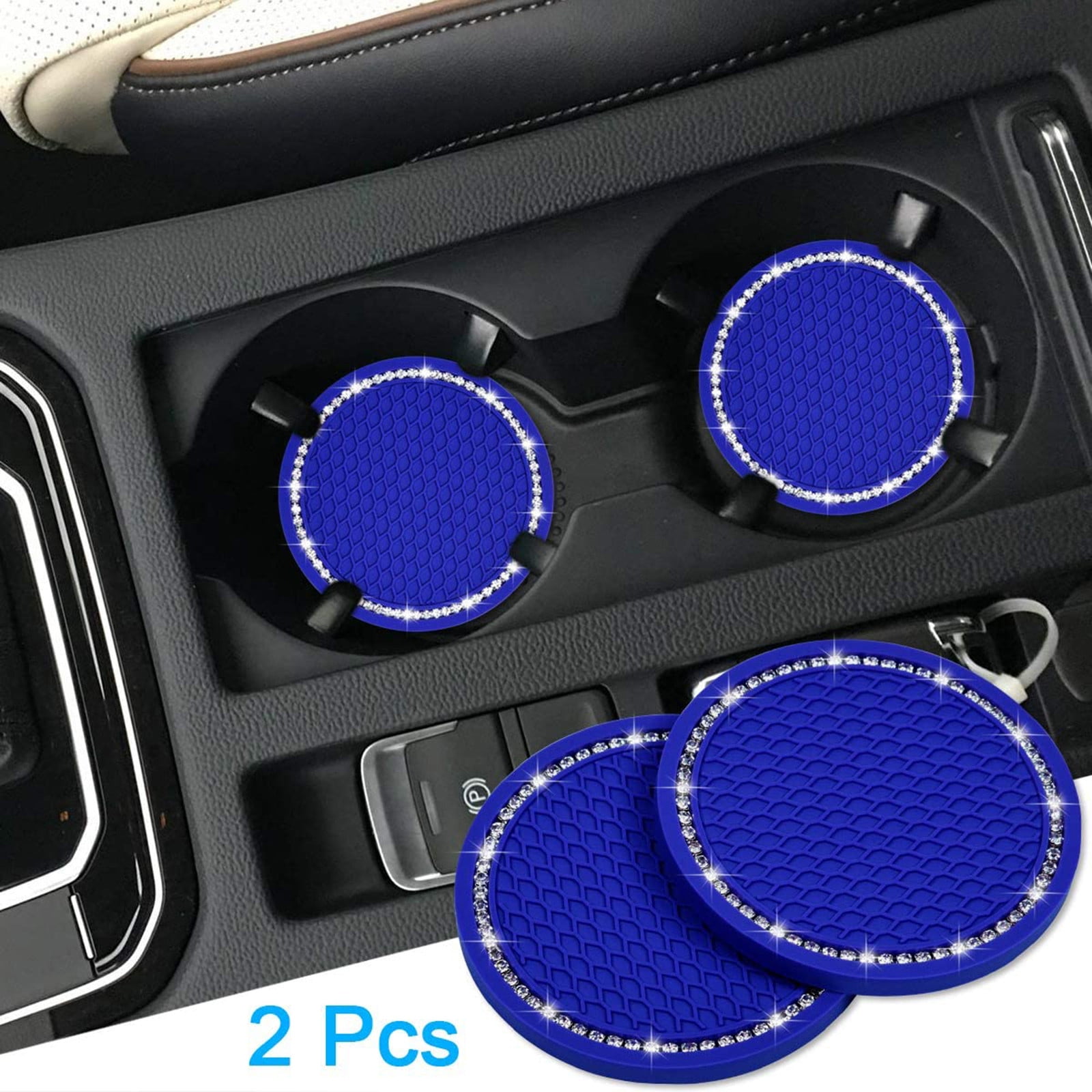 1pc Red Rhinestone Car Cup Holder Coaster Mat, Door Slot Mat, Interior  Decoration Accessory Anti-slip Mat And Groove Anti-slip Mat