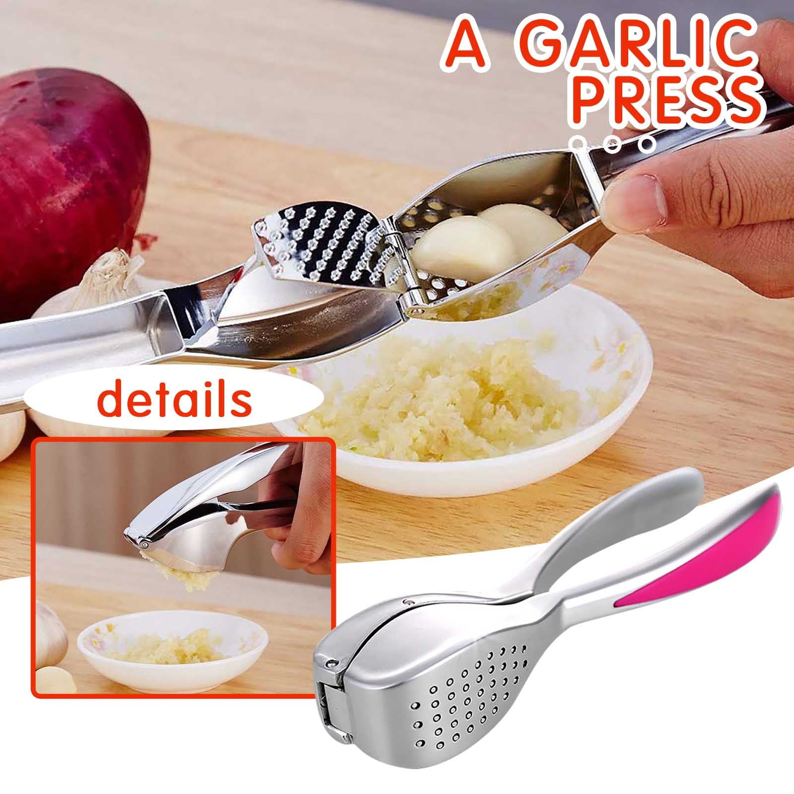 1pc Stainless Steel Garlic Press Manual Minced Garlic Chopped Kitchen Tool