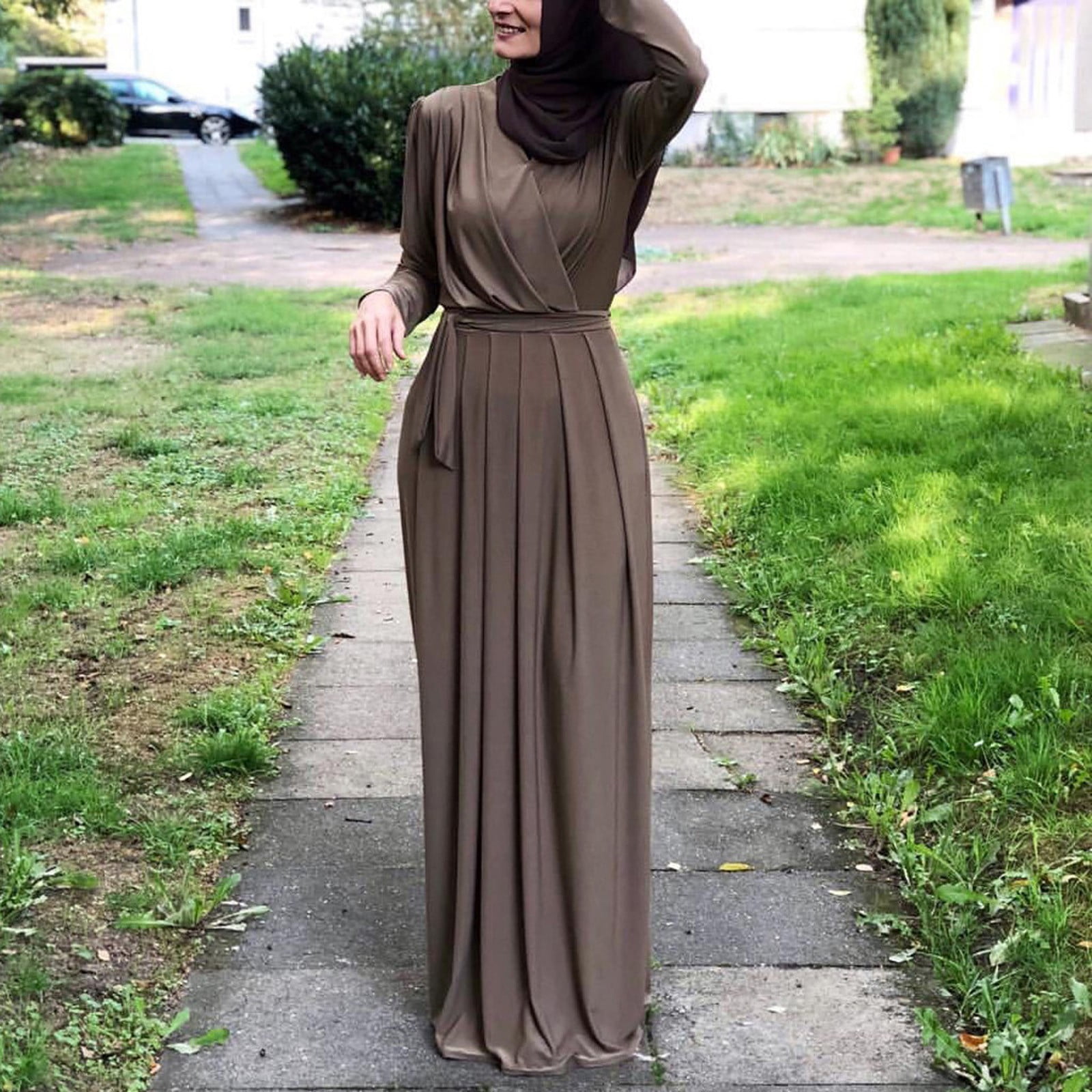 Muslim Fashion Abaya Women Dress Big Hem Satin Luxury Silk Robes