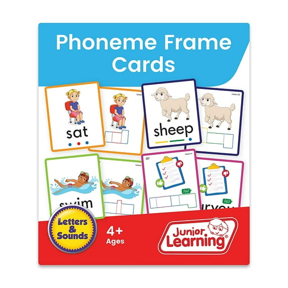 Phoneme Frame Flashcards: Junior Learning, The Science of Reading Supplementary Resources, Learn how to decode and encode words, with 161 color-coded border cards, ages 4+