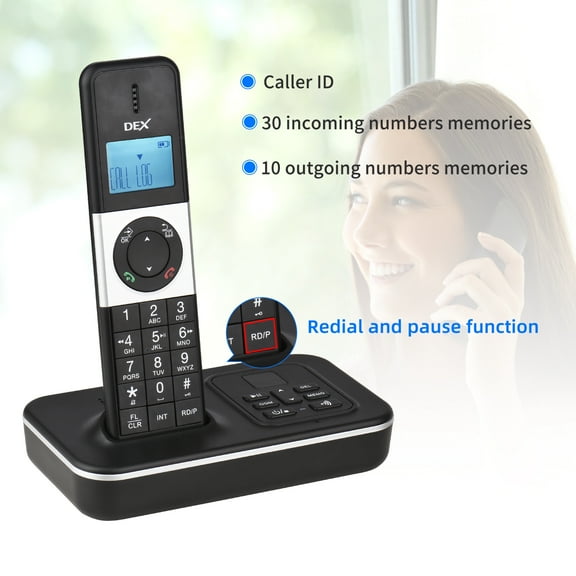 Phones Bisofice D1002 TAM-D 2-Handset Cordless Phone With Answering Machine Caller ID/Call Waiting 1.6 Inch LCD 3 Lines Screen Display Rechargeable Batteries Support 16 Languages
