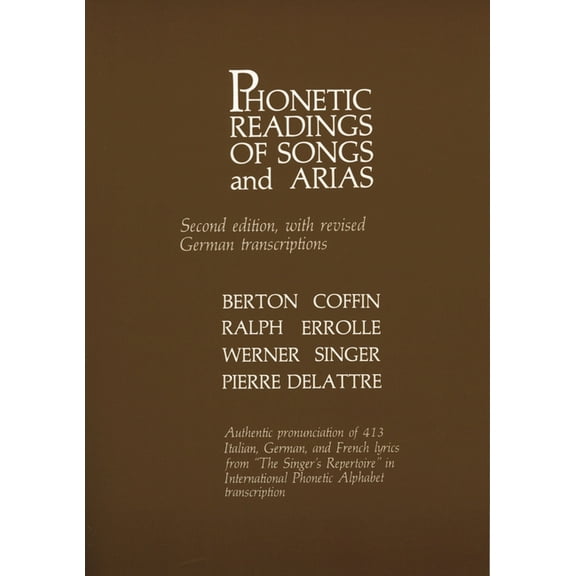 Phonetic Readings of Songs and Arias, (Paperback)