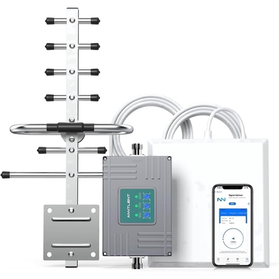 Cell Phone Booster, Boost 4G/5G Signal up to 4500Sq ft, Support band 5/12/13/17, FCC Approved