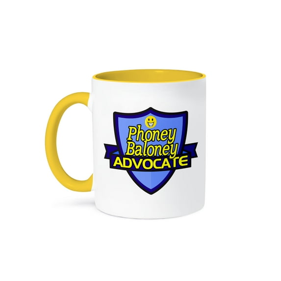 3drose, Phoney Baloney Advocate Support Design, 11oz Two-tone Yellow Mug