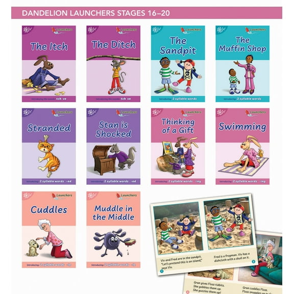 Phonic Books Beginner Decodable: Phonic Books Dandelion Launchers Stages 16-20 : Decodable Books for Beginner Readers 'tch' and 've', Two-Syllable Words, Suffixes -ed and -ing and Spelling (Paperback)