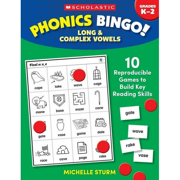 Phonics Bingo: Long & Complex Vowels: 10 Reproducible Games to Build Key Reading Skills (Paperback)
