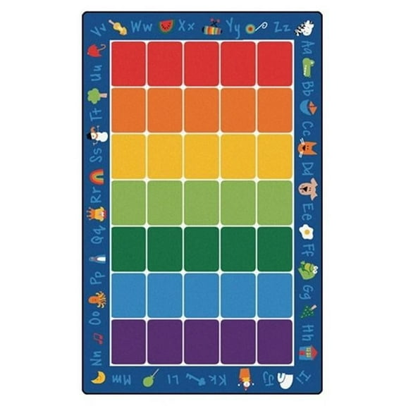 Phonics Fun 7 ft.8 in. x 10 ft.9 in.  WearOn Nylon Machine Tufted- Cut Pile Educational Rug