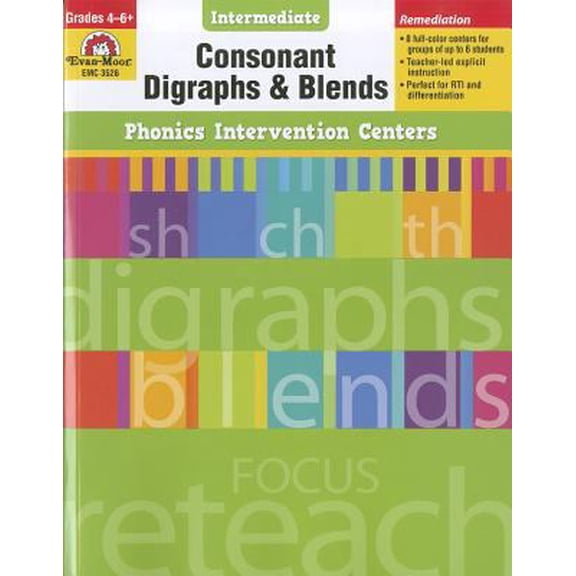 Pre-Owned Consonant Digraphs and Blends, Grades 4-6+ (Phonics Intervention Centers Intermediate)