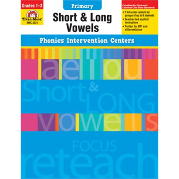 Pre-Owned Phonics Intervention Centers: Short and Long Vowels, Grades 1-3 (Paperback) 1609634454 9781609634452
