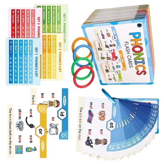 Phonics Learning Cards Language Teaching Aid Educational Toy Phonics Flashcards For Home School