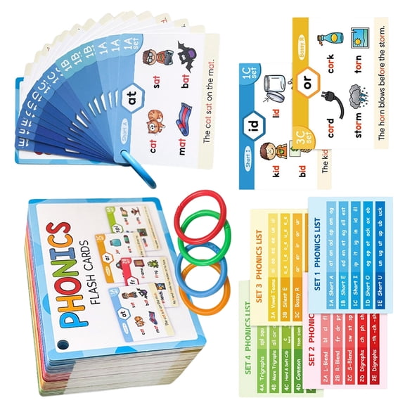 Phonics Learning Cards Language Teaching Aid Educational Toy Phonics Flashcards For Home School