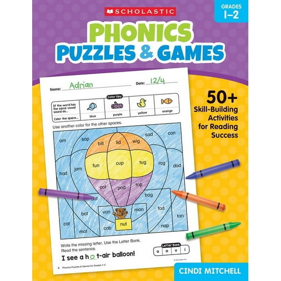 Phonics Puzzles & Games for Grades 1-2: 50+ Skill-Building Activities for Reading Success, (Paperback)