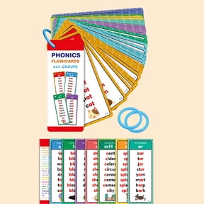 Phonics Word Cards, 117 Sound Groups & 900+ Rhyming Words, English Learning Flash Cards for Reading & Spelling Practice