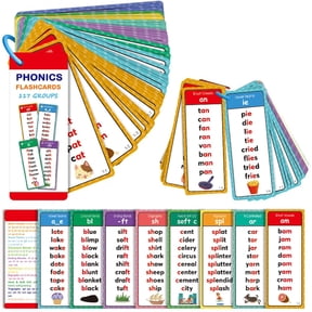 Phonics Word Cards, 117 Sound Groups 900+ Rhyming Words Preschool English Learning, Learn to Read & Spell, Fun Educational Activities