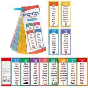 Phonics Word Cards 117 Sound Groups 900+ Rhyming Words Preschool English,Phonics Flashcards Set,Early Reading & Spelling Teaching Tools, Phonics Word Cards for Classroom Homeschool