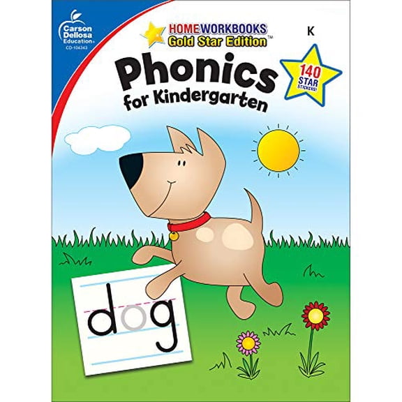 Pre-Owned Carson Dellosa Home Workbooks Phonics for Kindergarten Workbook Grade K (64 pages)