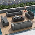 thumbnail image 1 of Phonjoro 12 Pieces Outdoor Patio Furniture Set Rattan Patio Sectional Sofa Conversation Set and Coffee Table for Garden, Backyard, 1 of 7