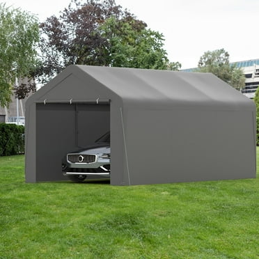 Phonjoroo Carport 10'x20' Heavy Duty Patio Canopy Portable Garage with Removable Sidewalls & Doors for Truck Boat Port, Party, Storage