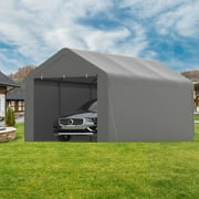 Phonjoroo Carport 10x20 Car Ports Heavy Duty Carports Portable Garage Car Canopy Tent Outdoor Car Shelter (Grey)