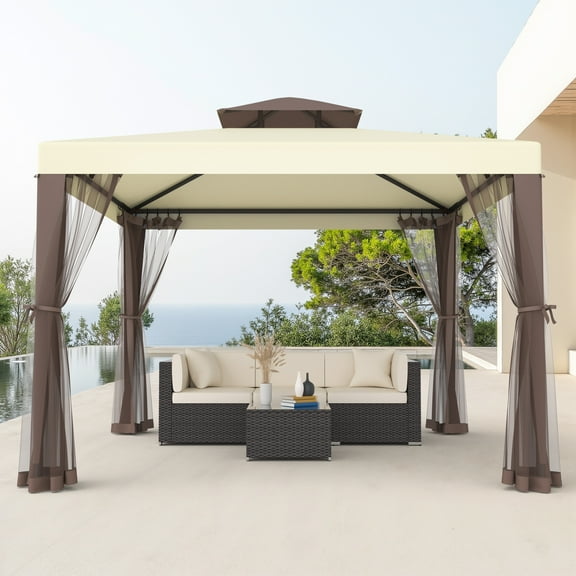 Phonjoroo Patio Gazebo Tent 115.75 x 115.75 in, Outdoor Canopy Shelter