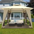 thumbnail image 1 of Phonjoroo Patio Gazebo Tent Outdoor Canopy Shelter 12'x12' w/Mosquito Netting with 144 Square Feet of Shade for Garden, Backyard Deck and Lawns, 1 of 6