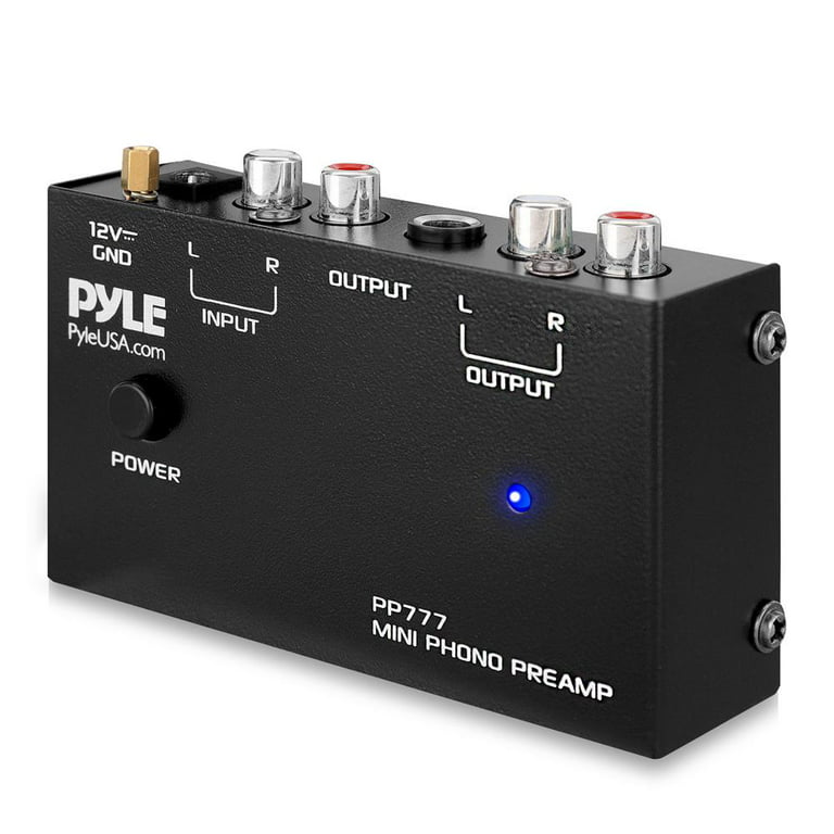 Phono Turntable Preamp, Mini Electronic Audio Stereo Phonograph  Preamplifier with RCA Input, RCA Output And Low Noise Operation, Powered by  12 Volt DC
