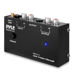 Phono Turntable Preamp, Mini Electronic Audio Stereo Phonograph Preamplifier with RCA Input, RCA Output And Low Noise Operation, Powered by 12 Volt DC Adapter, Improves Sound Performance