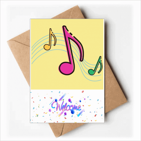 Phonogram Stave Musical Welcome Back Greeting Cards Envelopes Blank