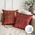 thumbnail image 1 of Phonoscope Bronzing Soft Solid Velvet Decorative Throw Pillow for Couch, Red, 20" x 20", 2 Pack, 1 of 3