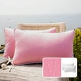 thumbnail image 1 of Phonoscope Outdoor Waterproof Decorative Throw Pillow for Patio, Tent and Sofa, 12" x 20", Pink, 2 Pack, 1 of 6