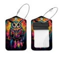 thumbnail image 1 of PhooArto 2 PCS Luggage Tag for Suitcase Bag Tags for Backpacks Baggage Handbag School Instrument Tag Label, Color Owl Dream Catcher Galaxy, 1 of 5