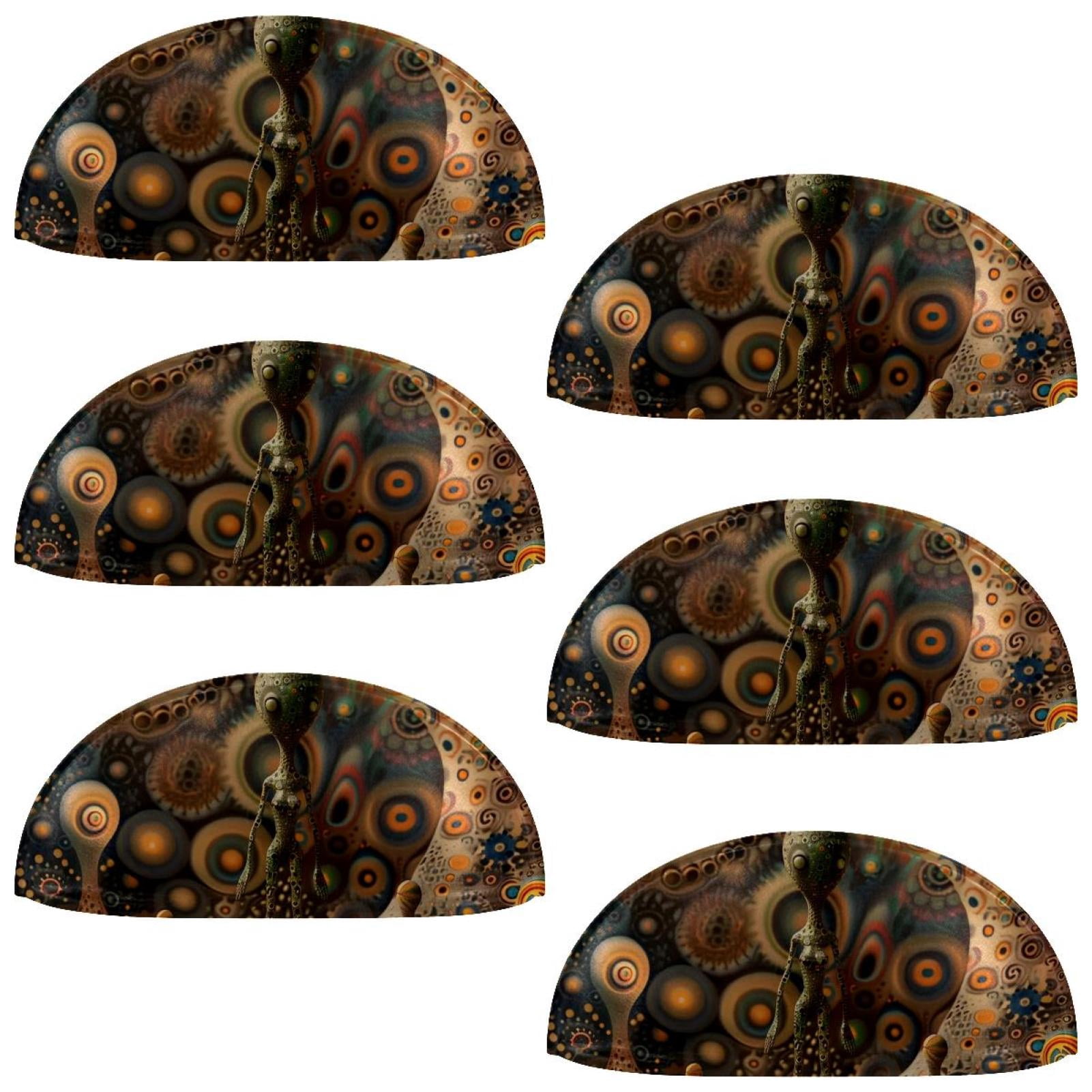 PhooArto 6 Pcs Cup Drawer Pulls, Alien Standing Colors Floral Shell Shape Handles Cabinet Knobs for Dresser Cupboard Closet Wardrobe with Screws