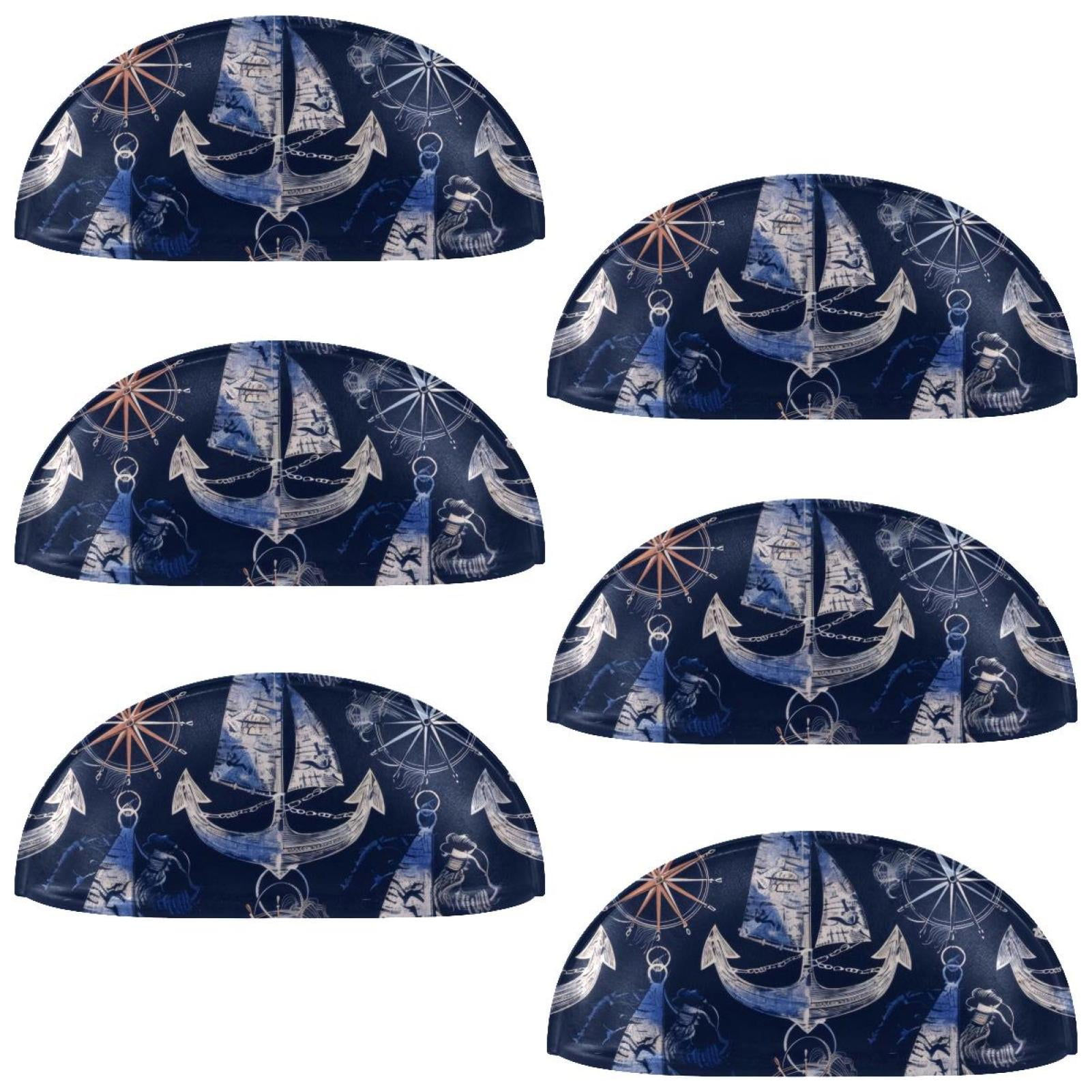 PhooArto 6 Pcs Cup Drawer Pulls, Anchor Compass Sailboat Pattern Shell Shape Handles Cabinet Knobs for Dresser Cupboard Closet Wardrobe with Screws