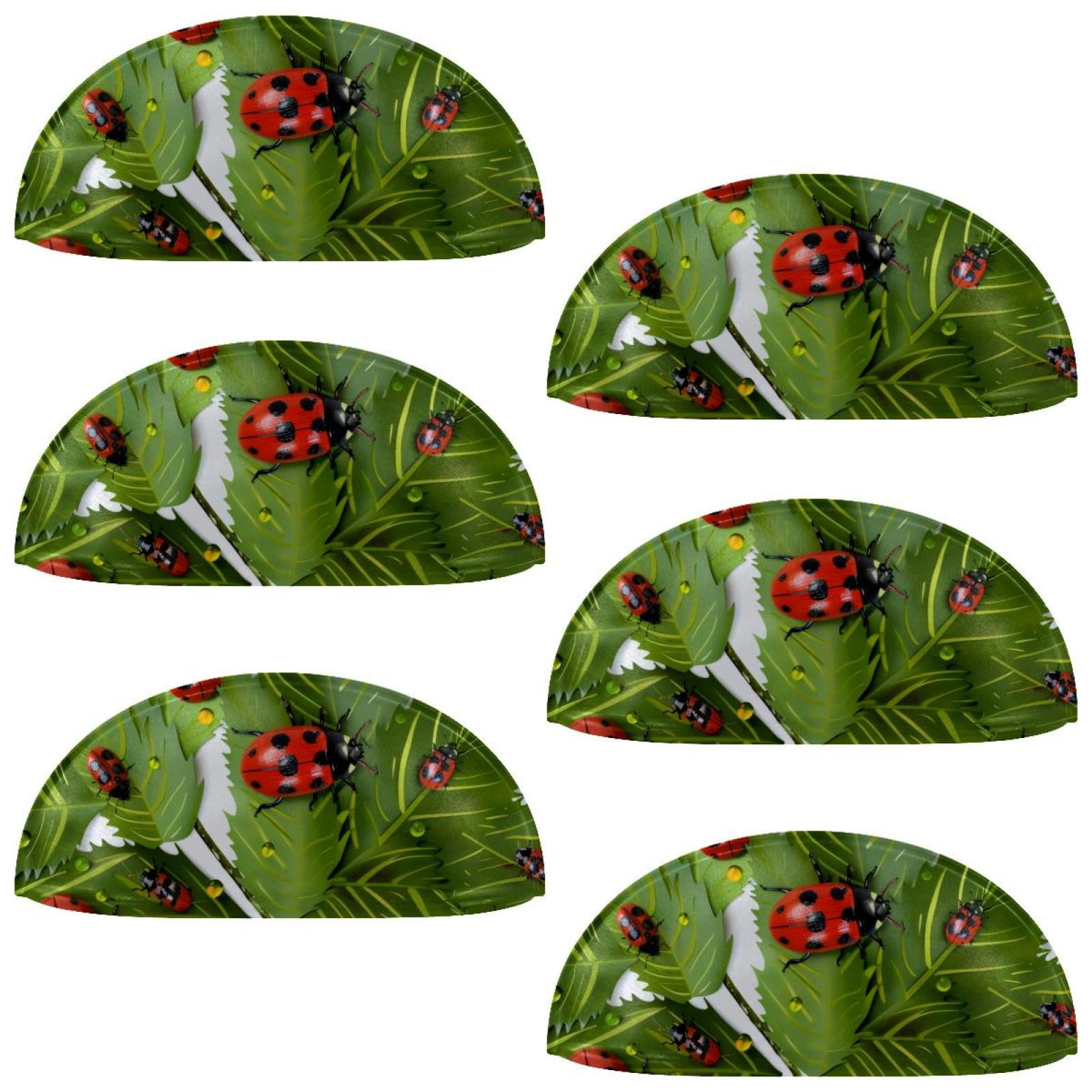 PhooArto 6 Pcs Cup Drawer Pulls, Beetle Ladybug Leaves Pattern Shell Shape Handles Cabinet Knobs for Dresser Cupboard Closet Wardrobe with Screws