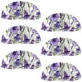 thumbnail image 1 of PhooArto 6 Pcs Cup Drawer Pulls, Bell Flowers Purple Pattern Shell Shape Handles Cabinet Knobs for Dresser Cupboard Closet Wardrobe with Screws, 1 of 7