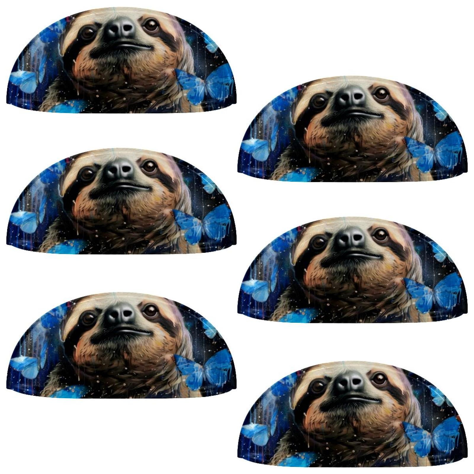 PhooArto 6 Pcs Cup Drawer Pulls, Blue Butterfly Sloth Galaxy Shell Shape Handles Cabinet Knobs for Dresser Cupboard Closet Wardrobe with Screws