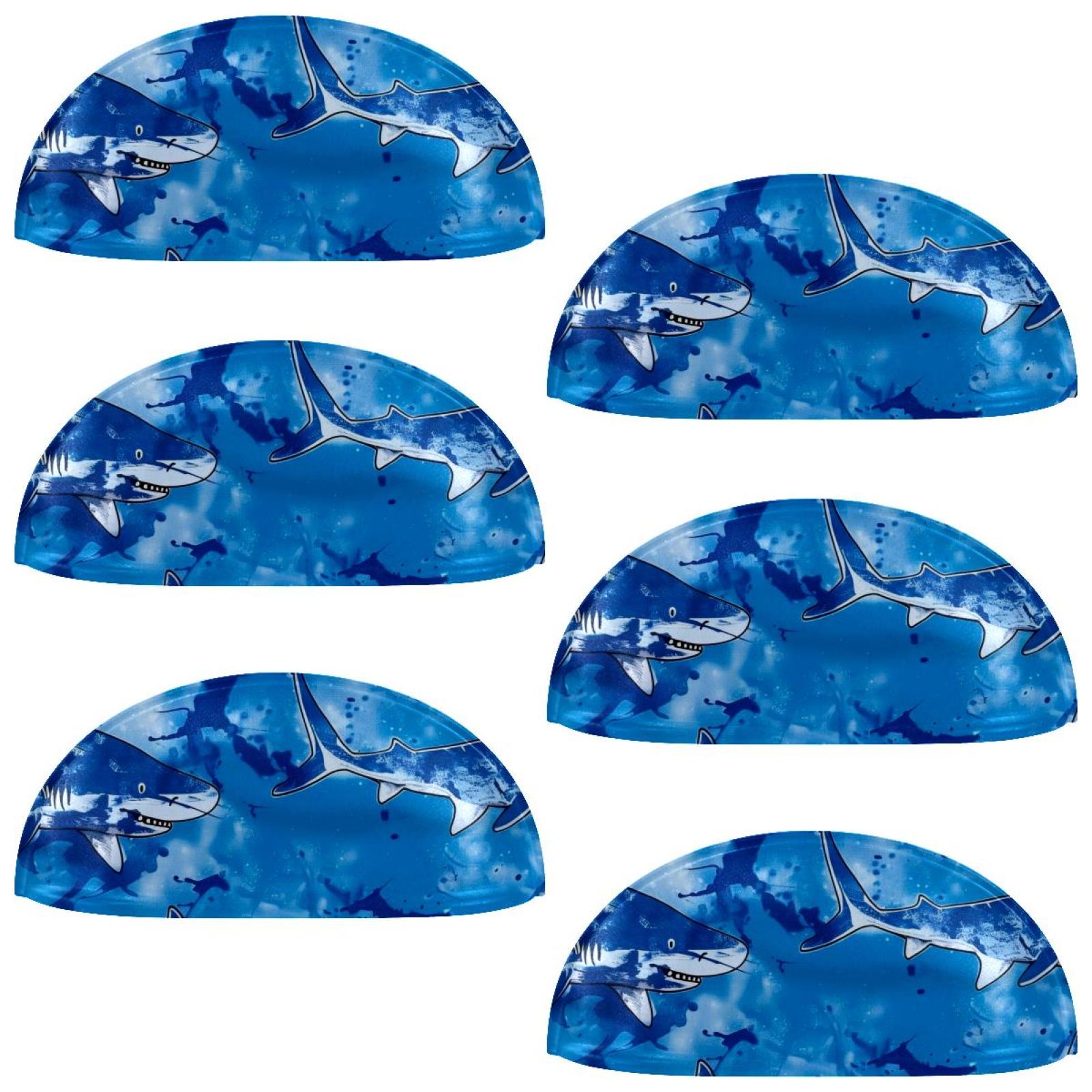 PhooArto 6 Pcs Cup Drawer Pulls, Blue Tie Dye Sharks Shell Shape Handles Cabinet Knobs for Dresser Cupboard Closet Wardrobe with Screws