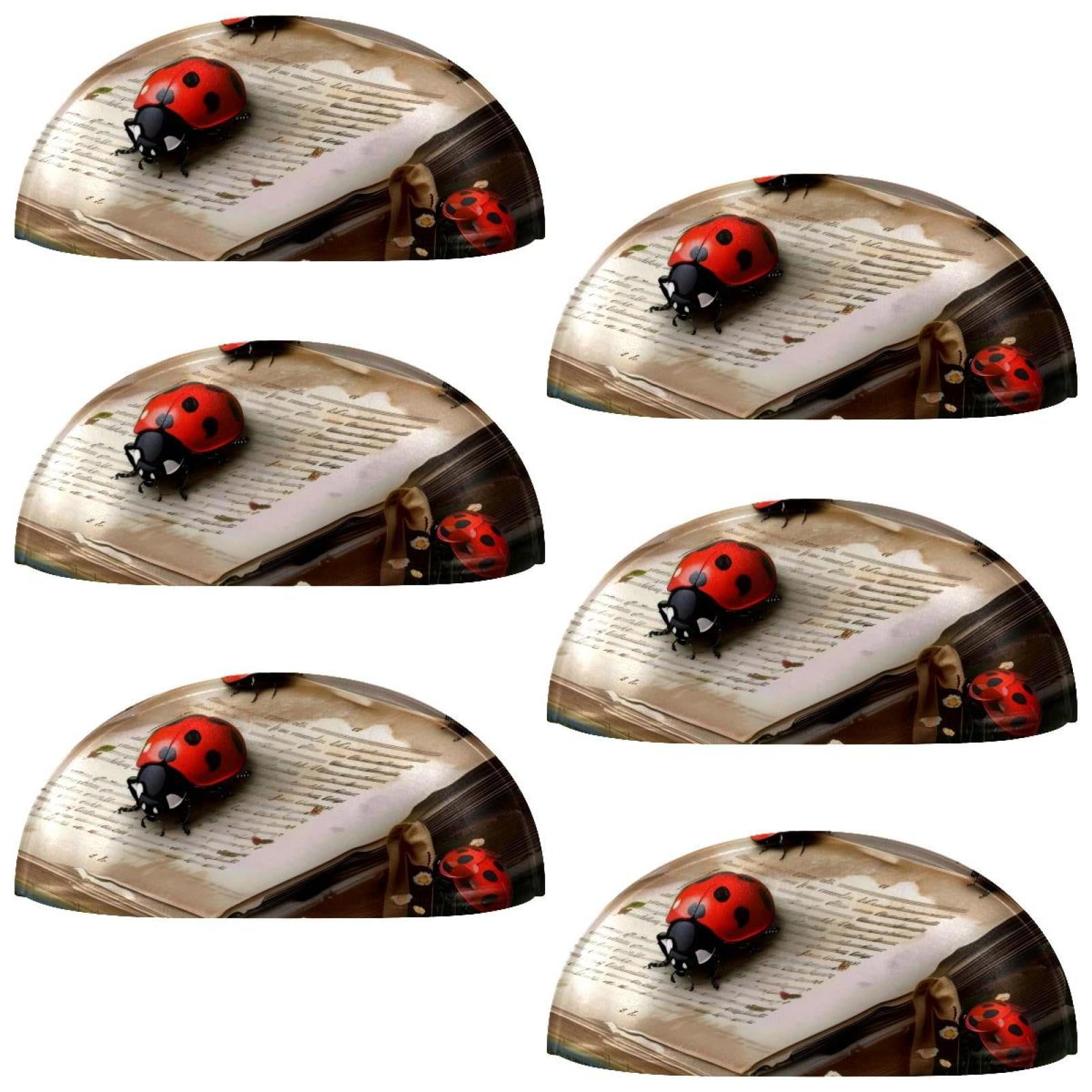 PhooArto 6 Pcs Cup Drawer Pulls, Book Ladybugs Little Daisy Shell Shape Handles Cabinet Knobs for Dresser Cupboard Closet Wardrobe with Screws