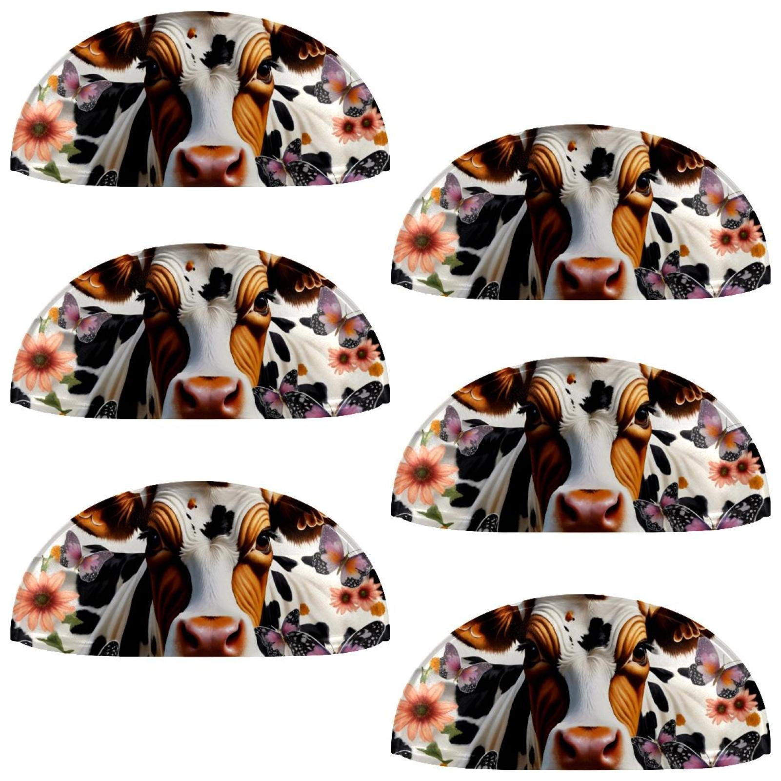 PhooArto 6 Pcs Cup Drawer Pulls, Butterflies Flower Cow Print Shell ...