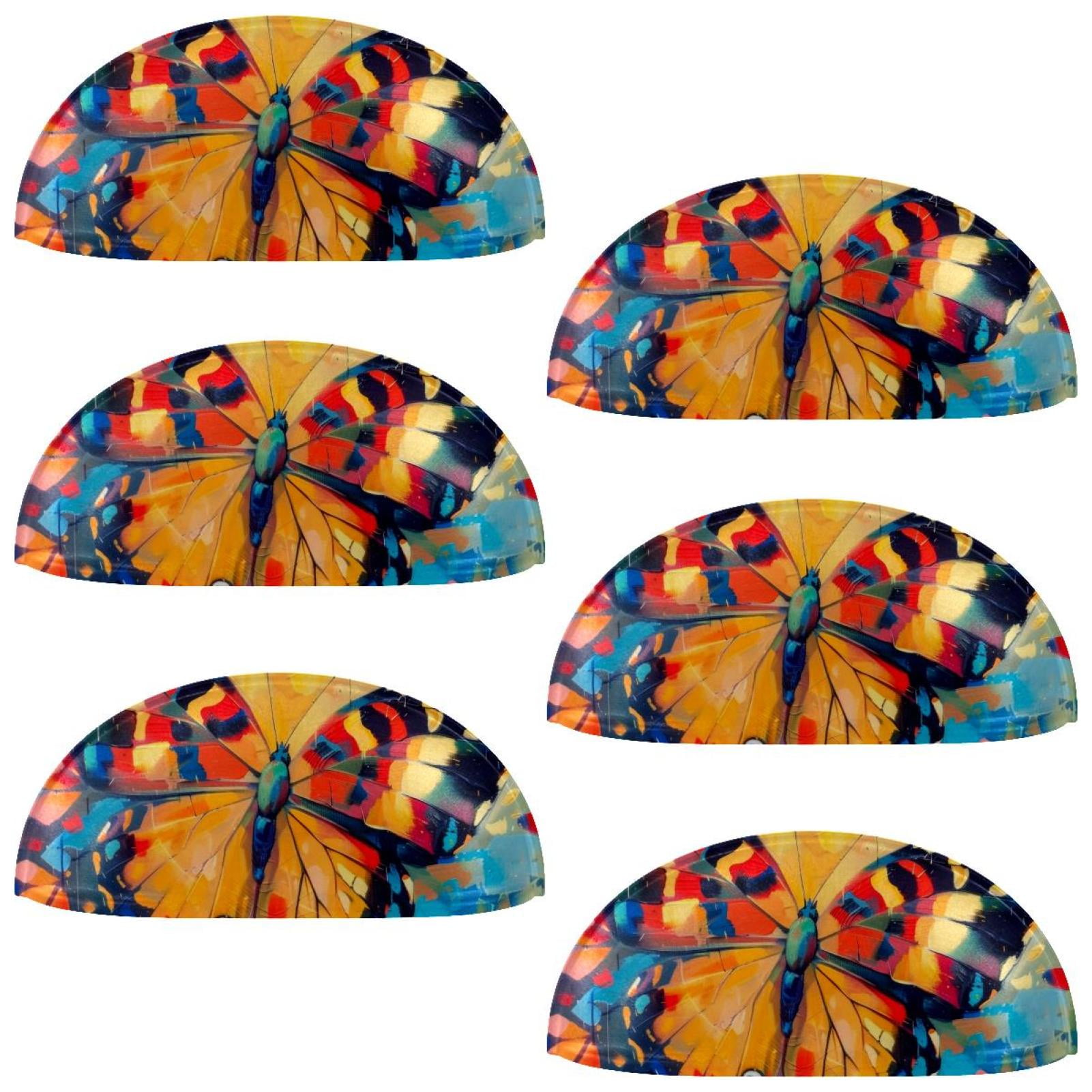 PhooArto 6 Pcs Cup Drawer Pulls, Butterflies Flower Shell Shape Handles Cabinet Knobs for Dresser Cupboard Closet Wardrobe with Screws